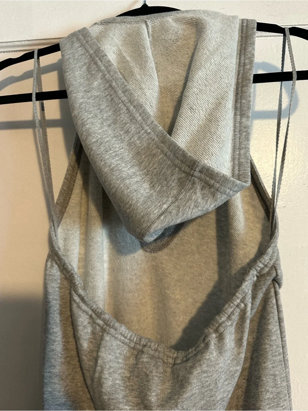 Gray Sleeveless Hooded Maxi Coverup